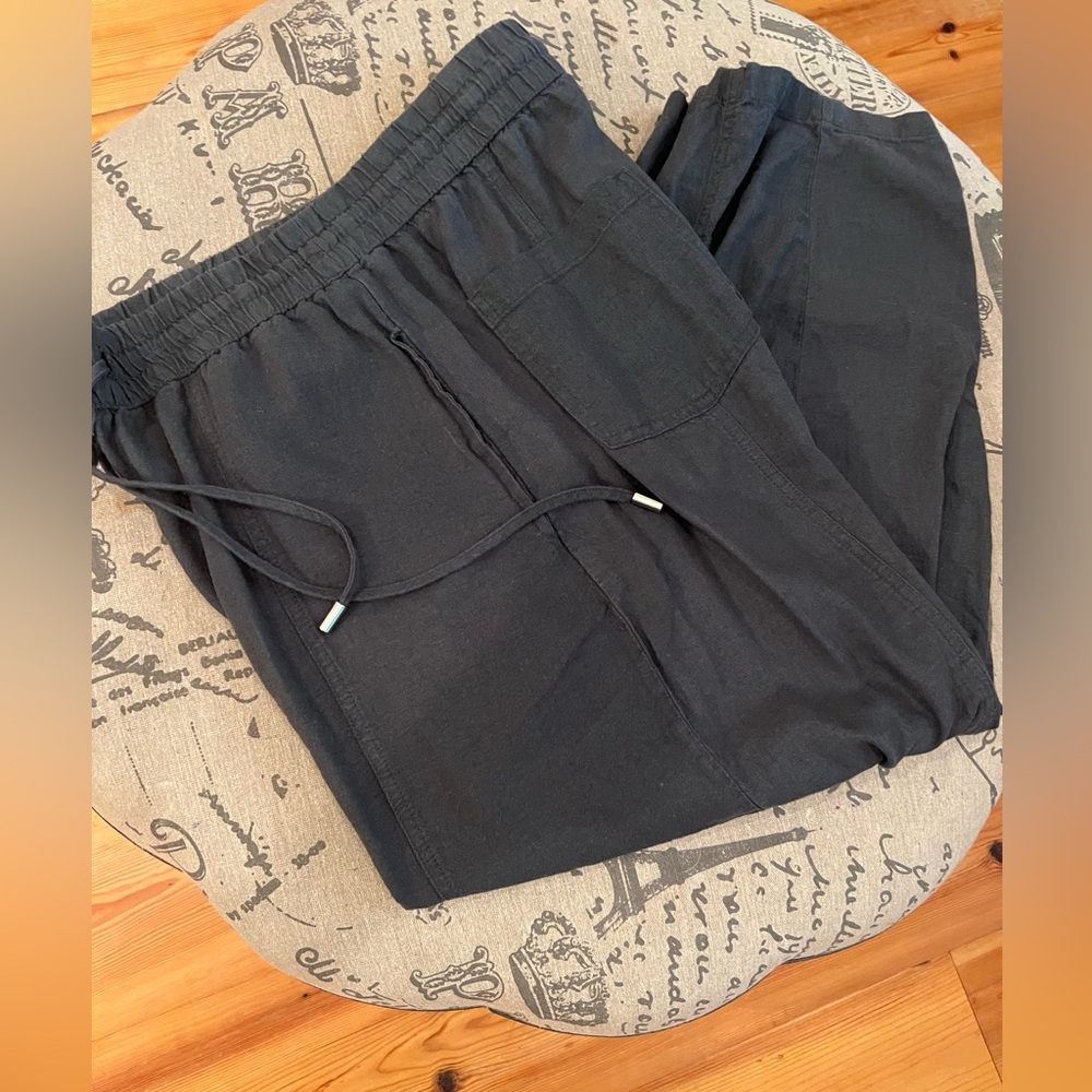 Zara Size M charcoal gray, drawstring pants.